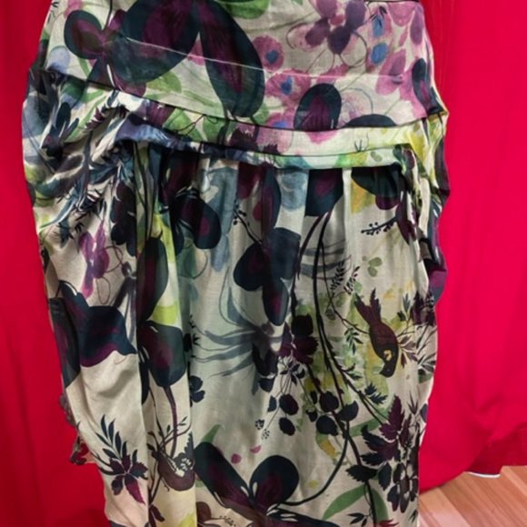 Anthropologie Weston Floral Silk Mini Skirt Size 4 - Picture 5 of 7